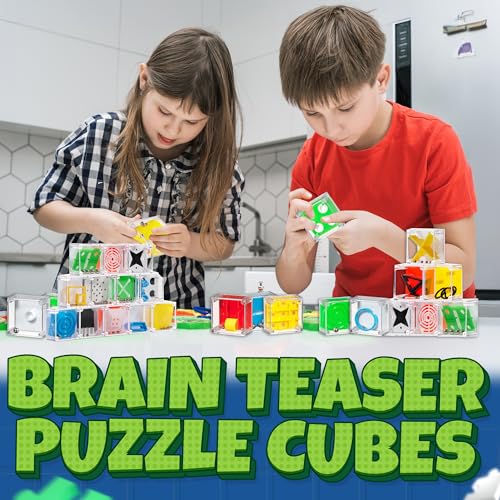Mini Cube Puzzle Box Set 3D Brain Teaser Maze Games