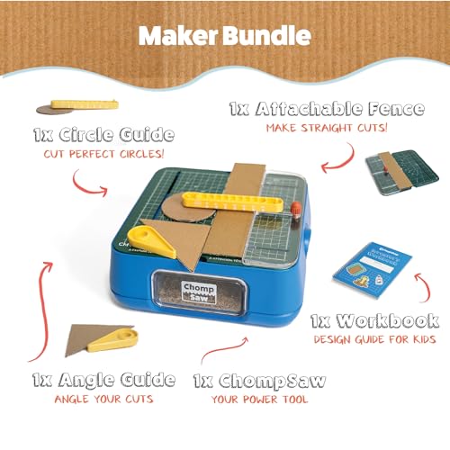 STEM Cardboard Building Kit with ChompSaw Maker Set & Inventor Workbook Ages 8+
