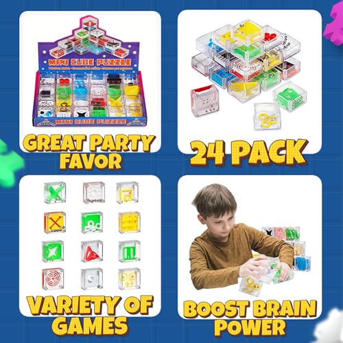 Mini Cube Puzzle Box Set 3D Brain Teaser Maze Games