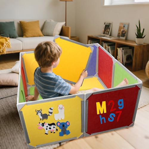 Magnetic Fort Building Panels 16PCS Creative Construction Toy Set for Kids