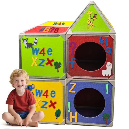Magnetic Fort Building Panels 16PCS Creative Construction Toy Set for Kids