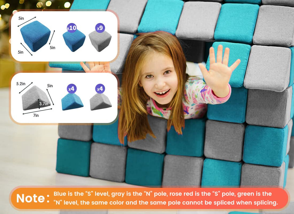 Magnetic Soft Building Blocks for Kids Educational Building Toy:::