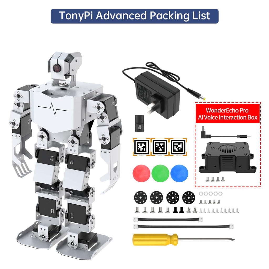 HIWONDER Humanoid Robot with ChatGPT Multimodal AI Models AI Embodied Intelligent Vision Scene Voice Understanding 20DOF Educational Robotic Kit Python Programming, TonyPi