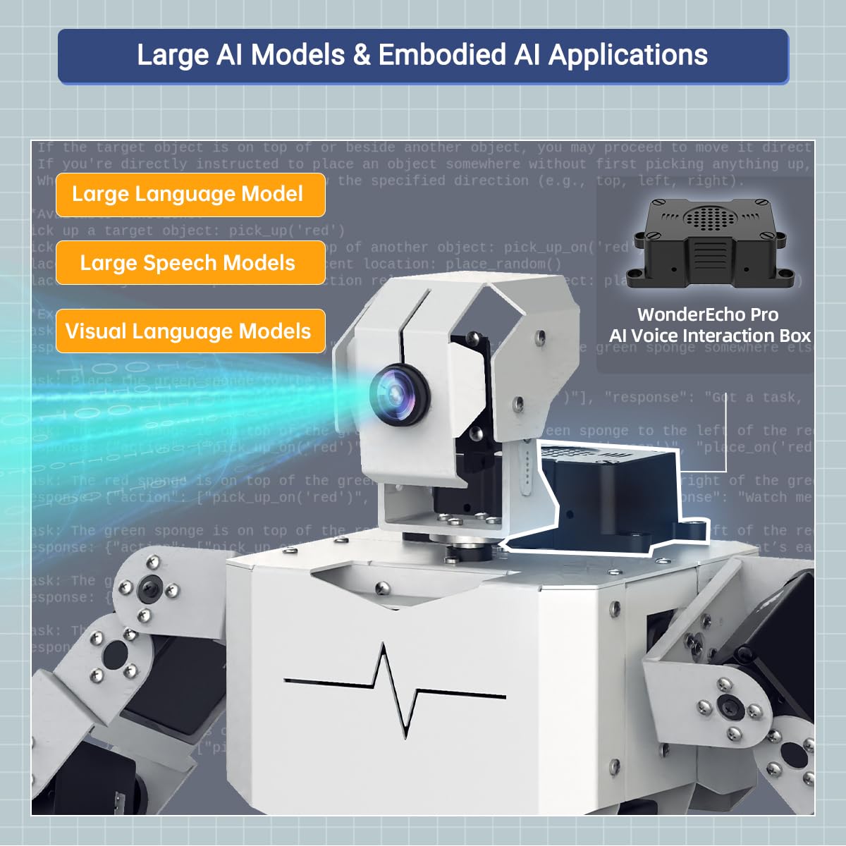 HIWONDER Humanoid Robot with ChatGPT Multimodal AI Models AI Embodied Intelligent Vision Scene Voice Understanding 20DOF Educational Robotic Kit Python Programming, TonyPi