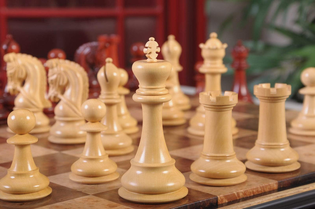 Luxury Chess Set Pieces 4.4" King Blood Rosewood Collection