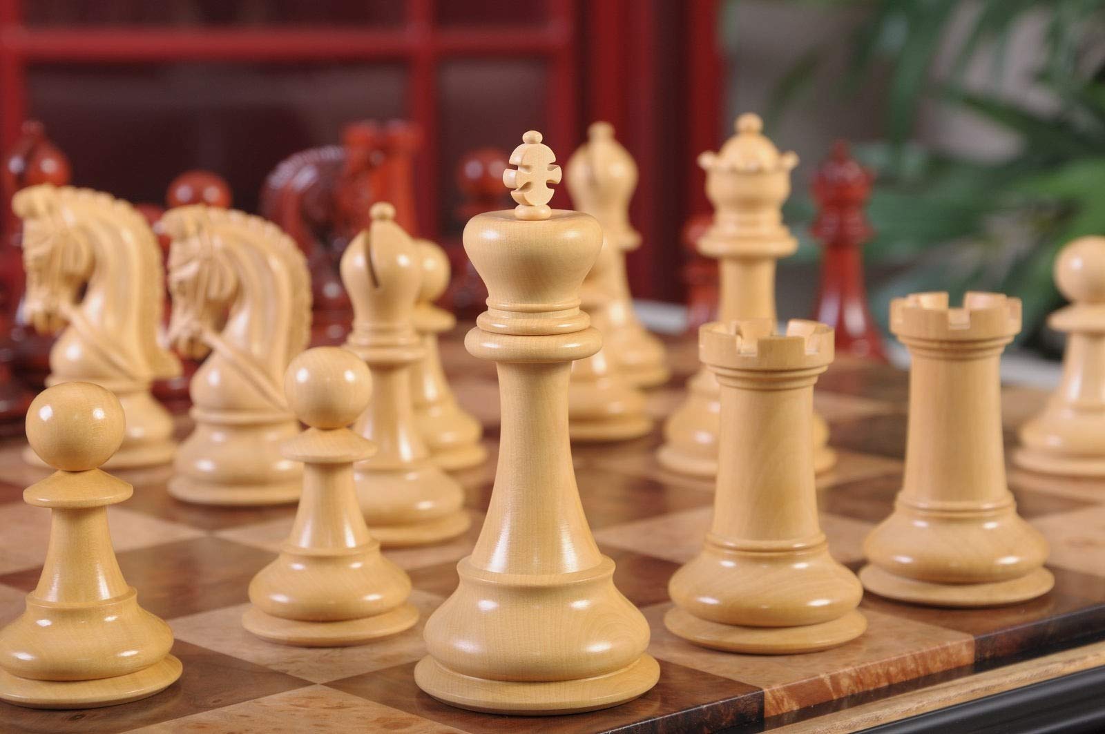 Luxury Chess Set Pieces 4.4" King Blood Rosewood Collection