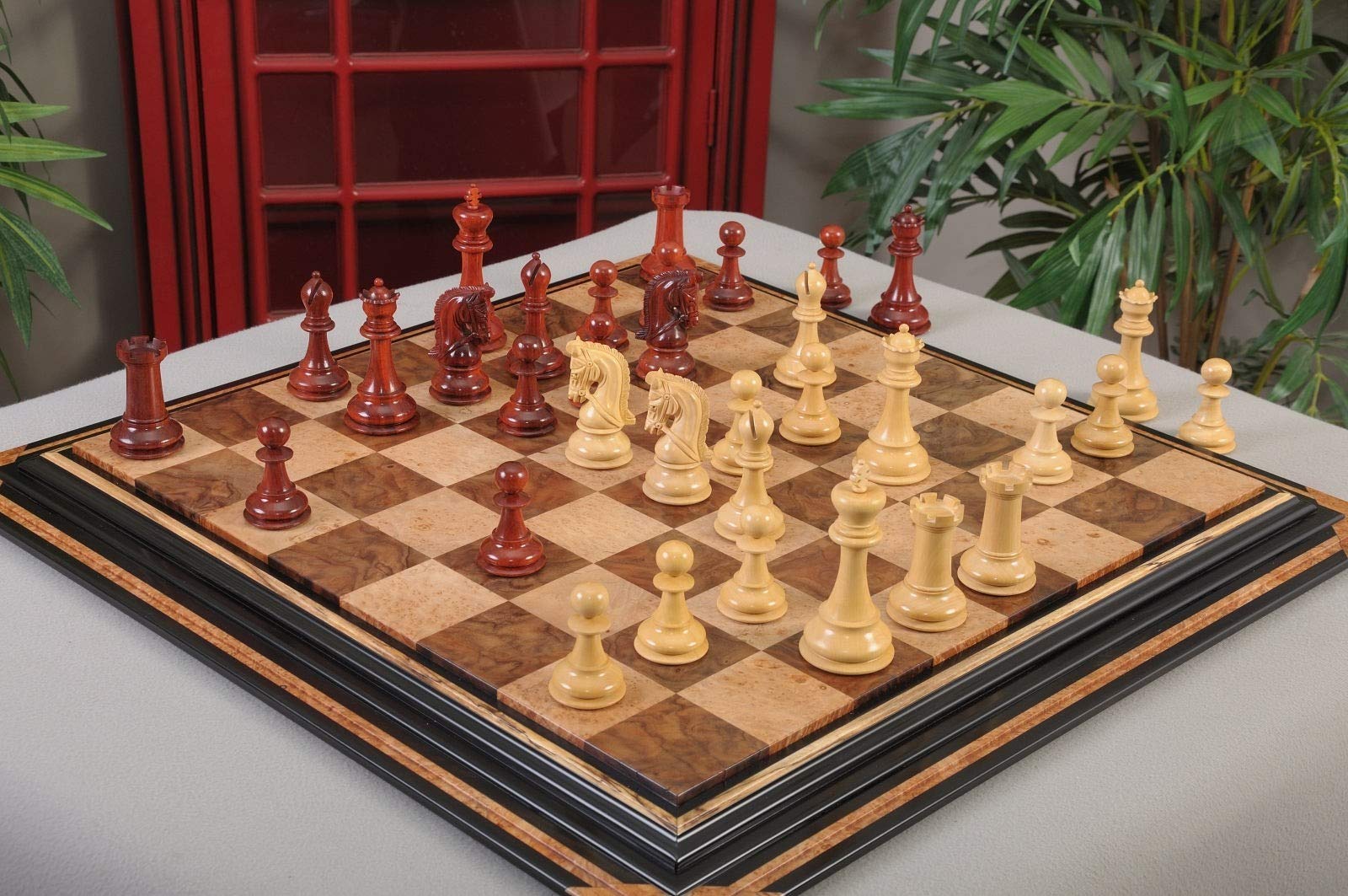 Luxury Chess Set Pieces 4.4" King Blood Rosewood Collection