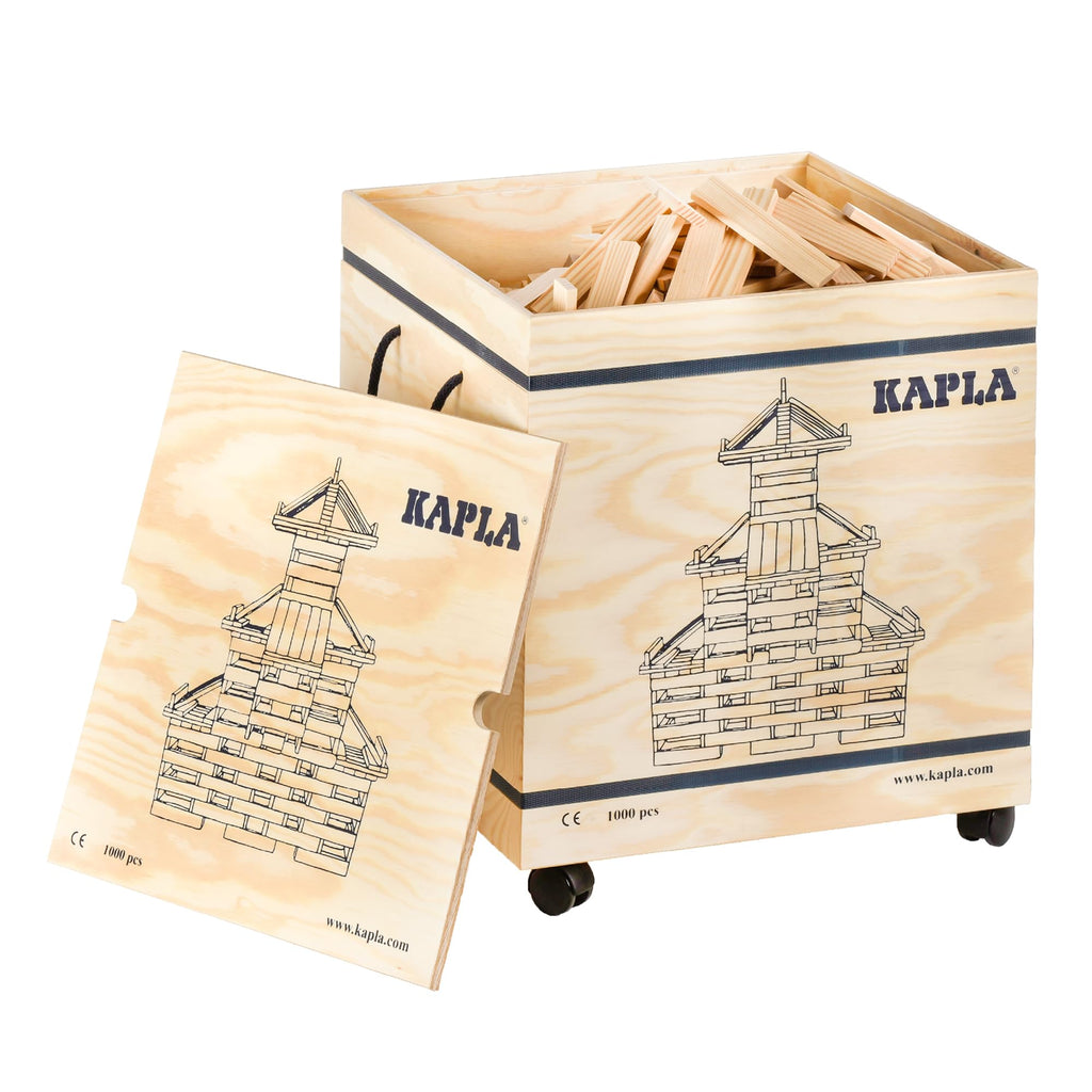 KAPLA Wooden Construction Set - 1000 Building Planks in a Chest