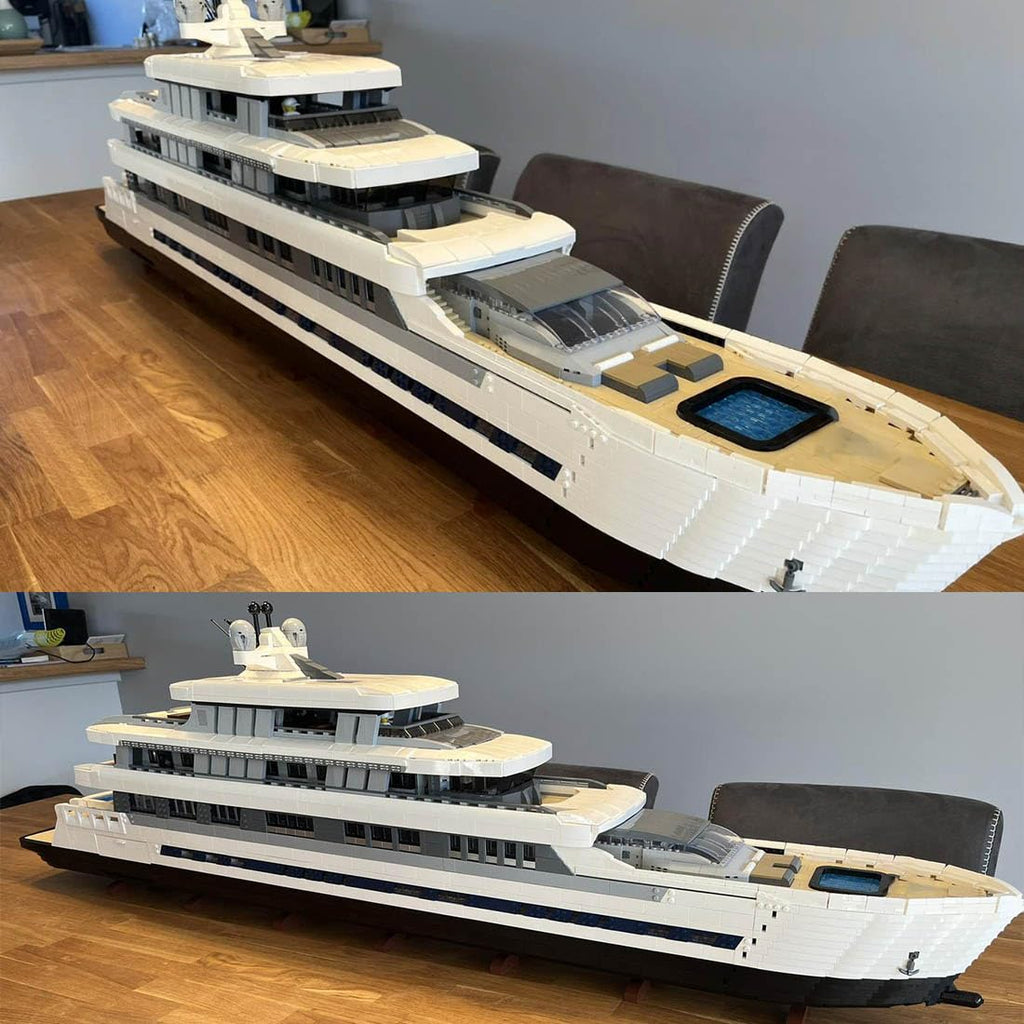 Luxury Yacht Building Blocks Set 16189 Pieces Modular Display Model Kit for Adults