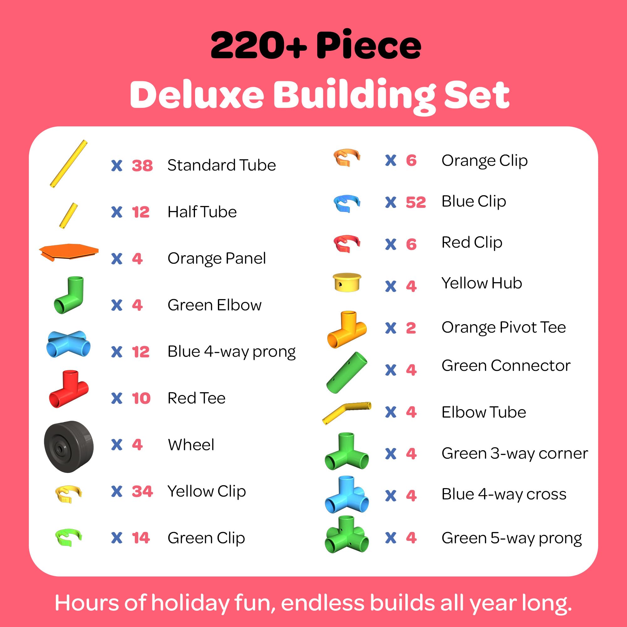 Tubelox Deluxe Building Set STEM Construction Toy for Kids