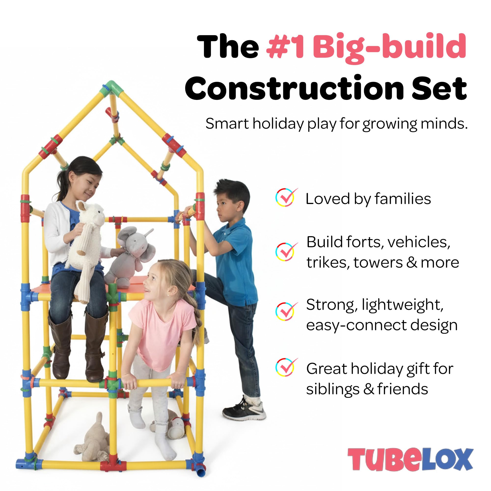 Tubelox Deluxe Building Set STEM Construction Toy for Kids