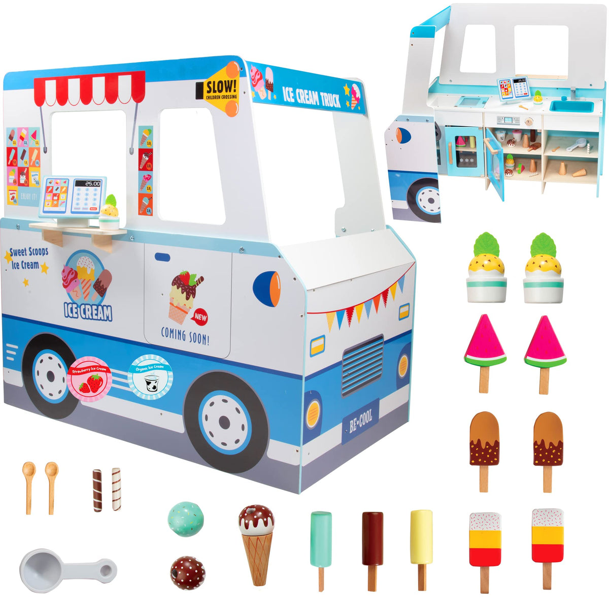Ice Cream Truck Wooden Playset