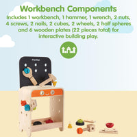 Wooden Tool Bench & Construction Play Set