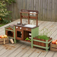 Wooden Outdoor Pretend Play Kitchen