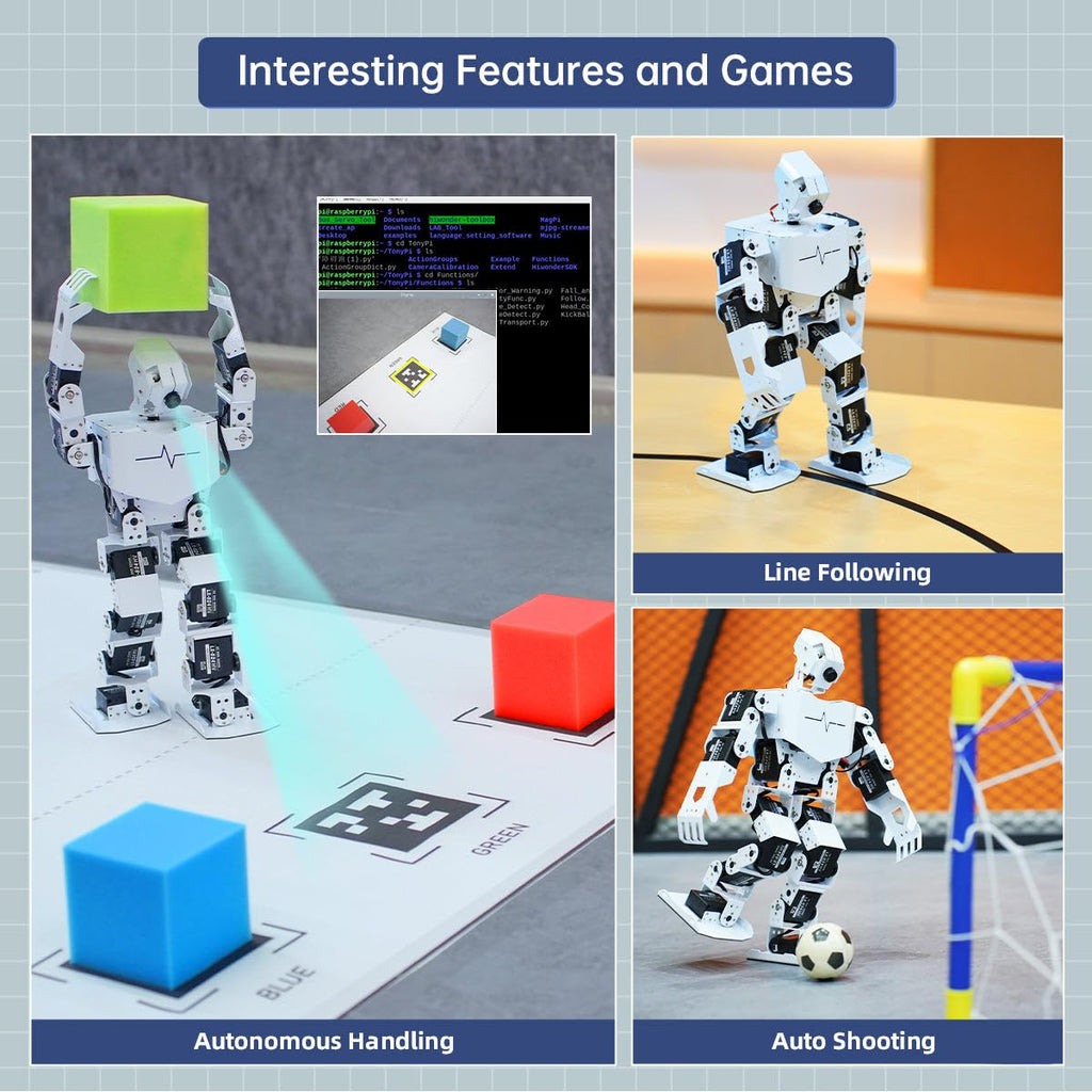 HIWONDER Humanoid Robot with ChatGPT Multimodal AI Models AI Embodied Intelligent Vision Scene Voice Understanding 20DOF Educational Robotic Kit Python Programming, TonyPi