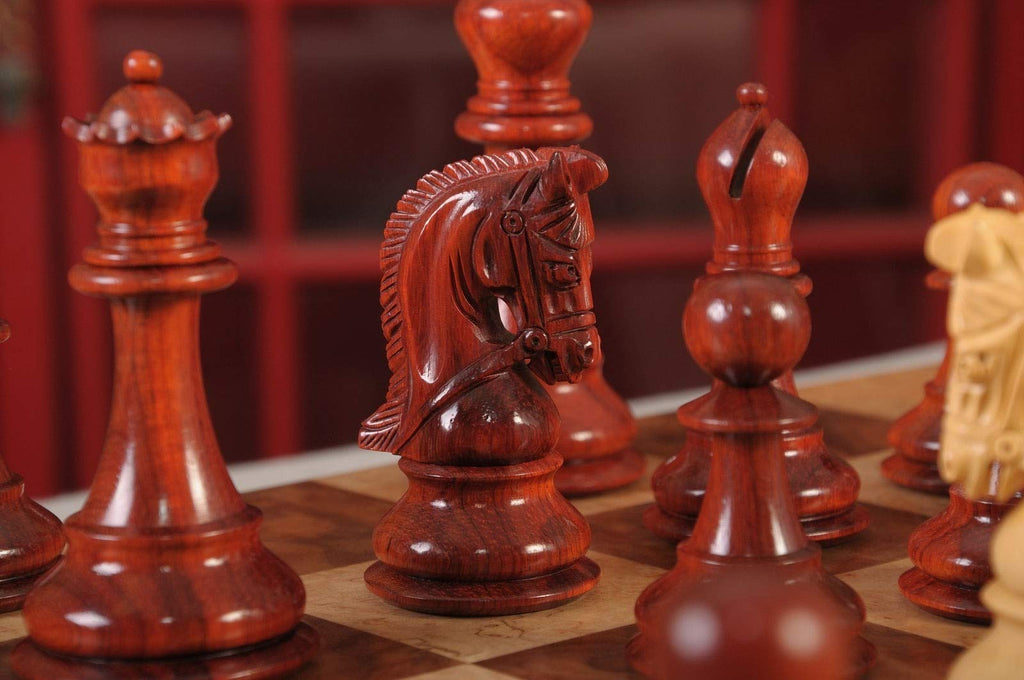 Luxury Chess Set Pieces 4.4" King Blood Rosewood Collection