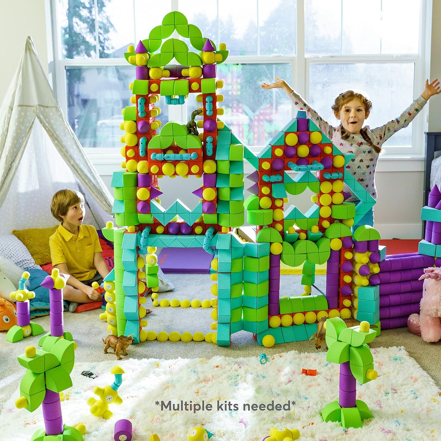 Magnetic Foam Blocks STEM Bath Building Toy for Kids 3-6 Years
