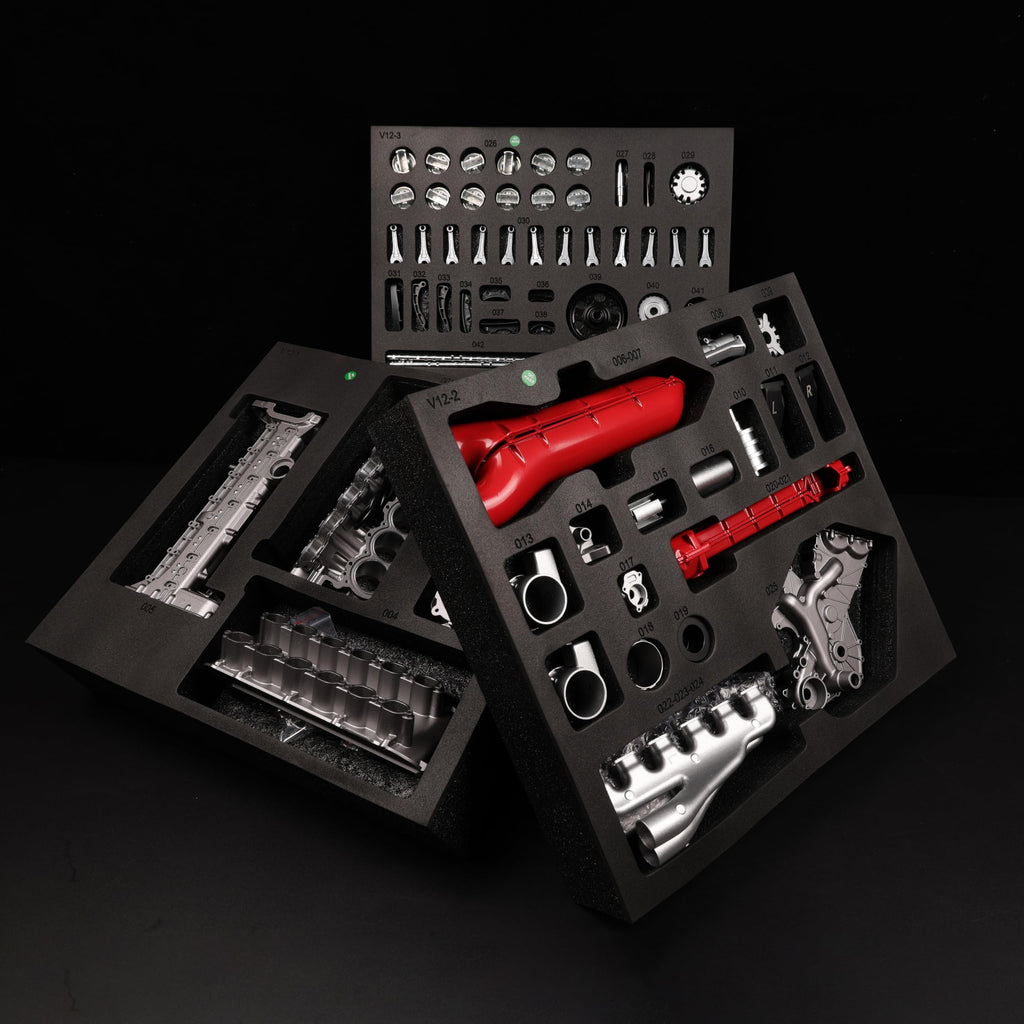 Metal V12 Engine Model Kit 800+ Pieces DIY STEM Building Project