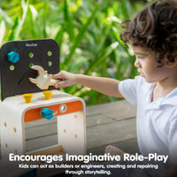 Wooden Tool Bench & Construction Play Set