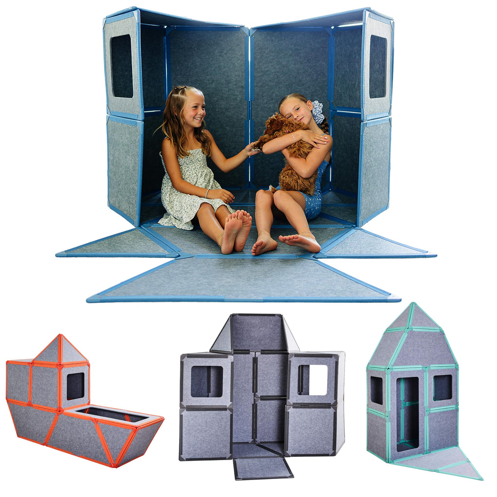 Giant Magnetic Fort Building Panels 24 Pieces STEM Building Toy for Kids 3-10:::