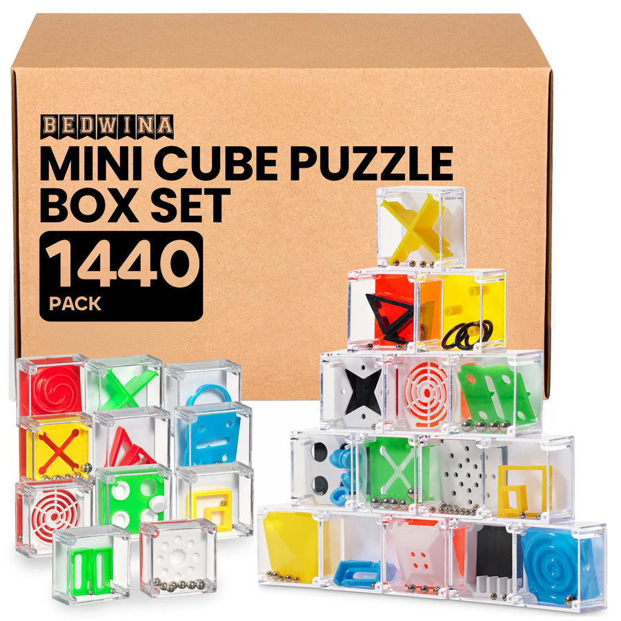 Mini Cube Puzzle Box Set 3D Brain Teaser Maze Games
