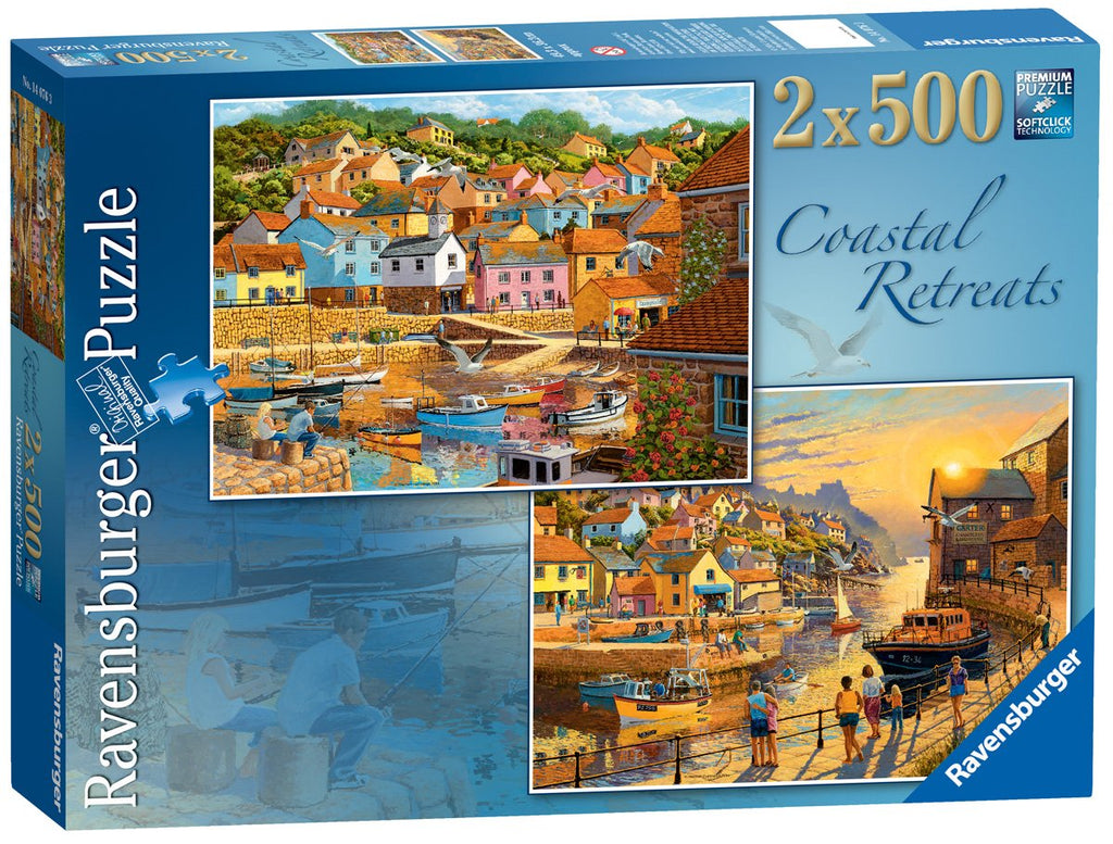 Ravensburger Coastal Retreats 2X 500pc Jigsaw Puzzle