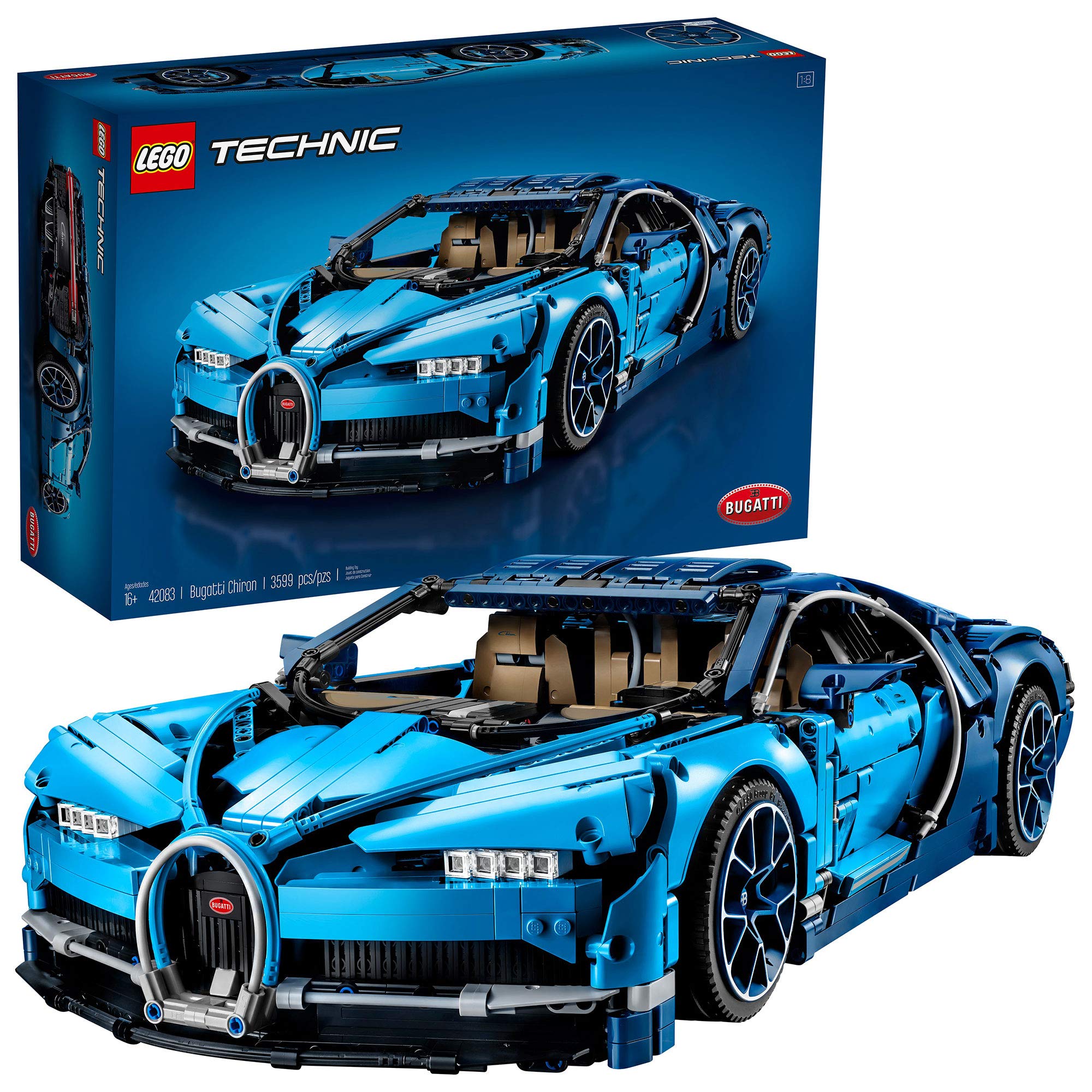Bugatti Chiron Technic Race Car Building Kit 3599 Pieces Engineering Model Toy for Adults