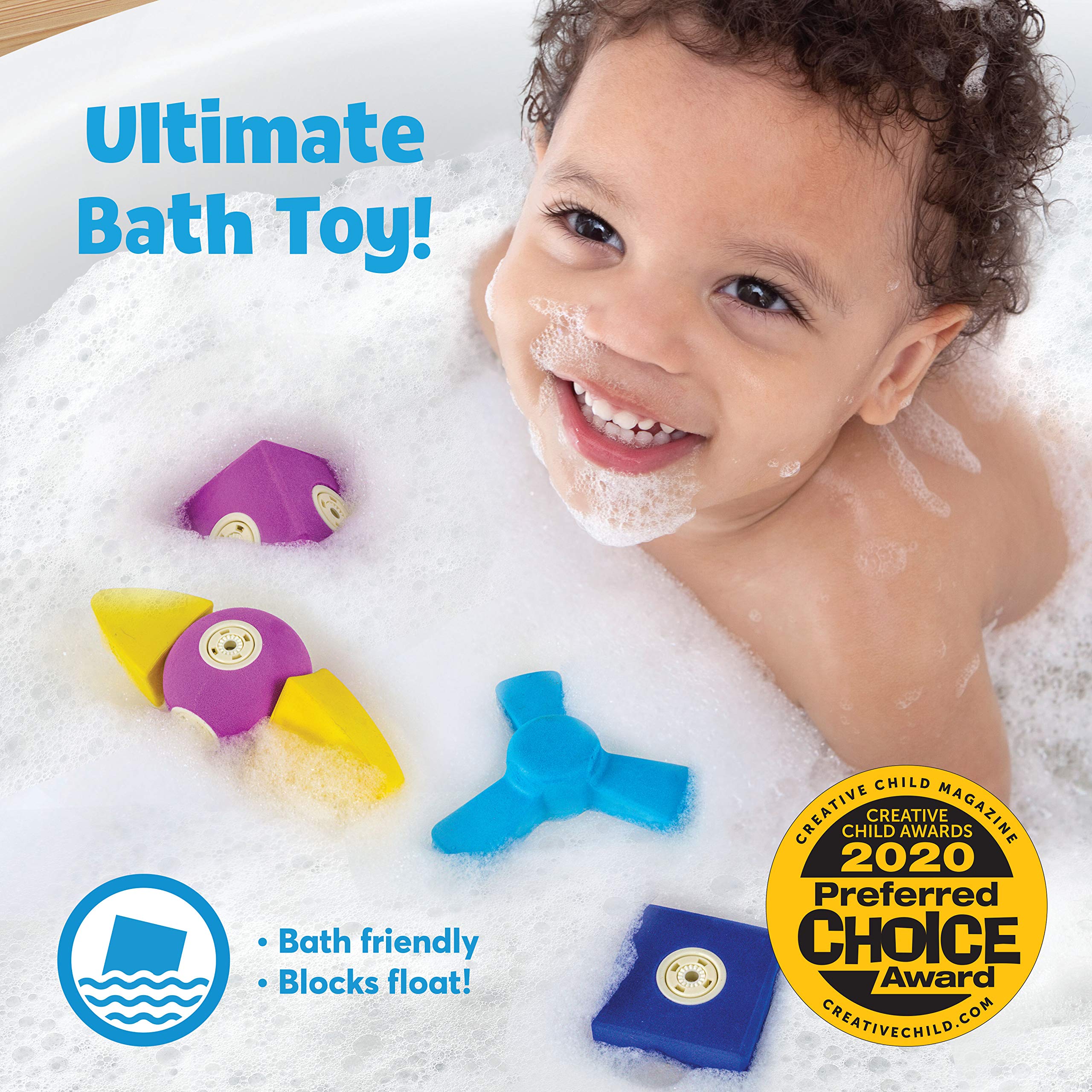 Magnetic Foam Blocks STEM Bath Building Toy for Kids 3-6 Years