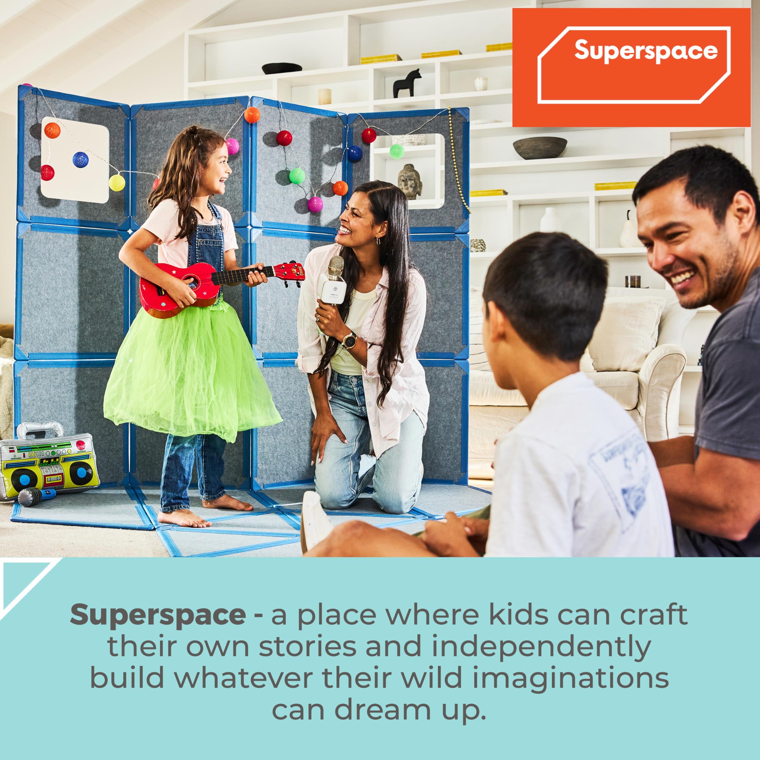 Giant Magnetic Fort Building Panels 24 Pieces STEM Building Toy for Kids 3-10:::